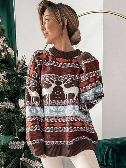 Long Sleeve Knitted Pullover Basic Jersey Christmas Sweater