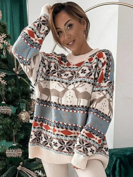 Long Sleeve Knitted Pullover Basic Jersey Christmas Sweater