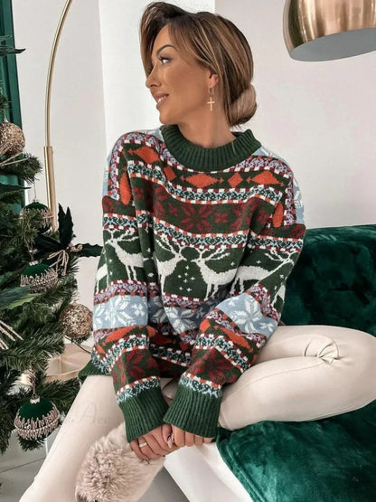 Long Sleeve Knitted Pullover Basic Jersey Christmas Sweater