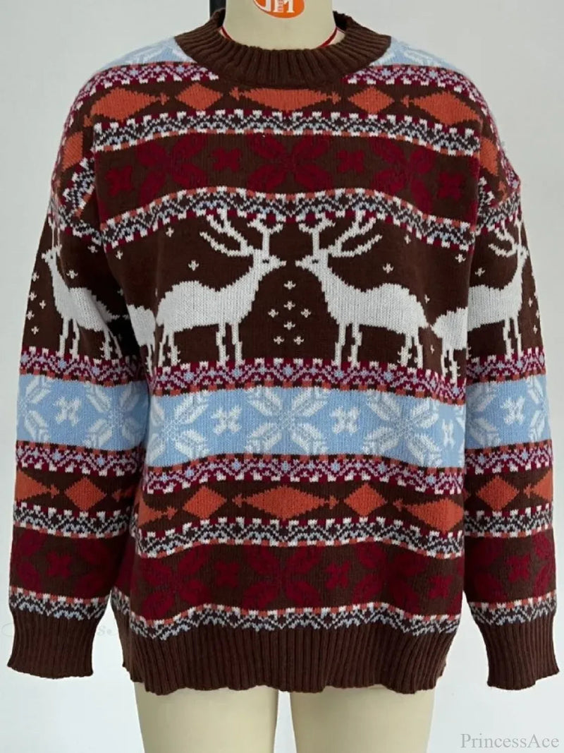 Long Sleeve Knitted Pullover Basic Jersey Christmas Sweater