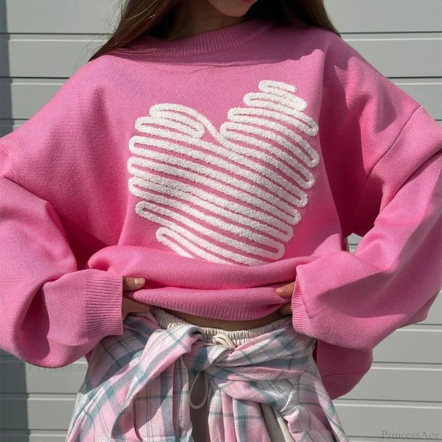 Love Print O-neck Long Sleeve Sweater