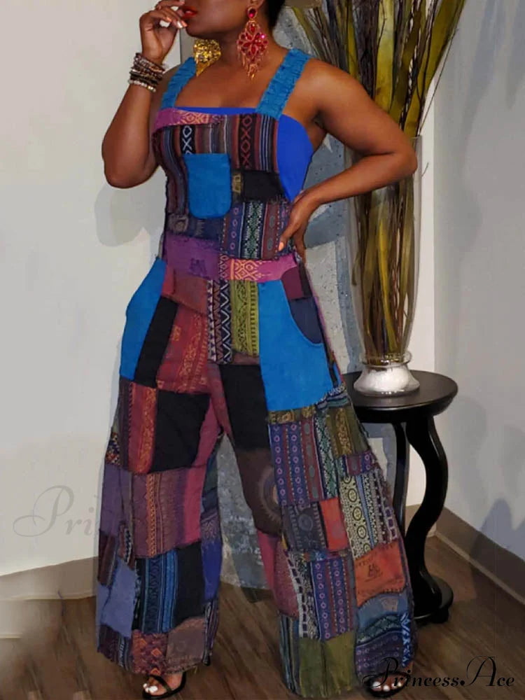 Map Print Spaghetti Strap Maxi Dress
