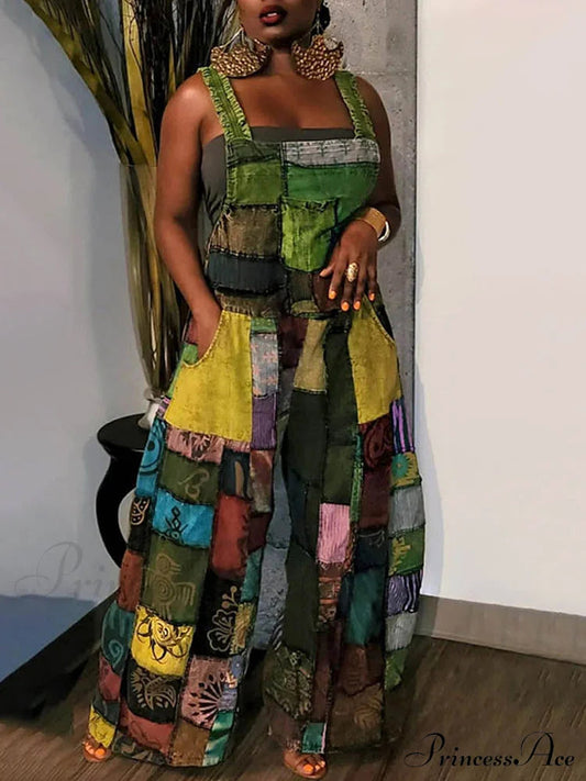 Map Print Spaghetti Strap Maxi Dress