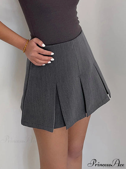Pleated Graceful Hem Mini Skirt