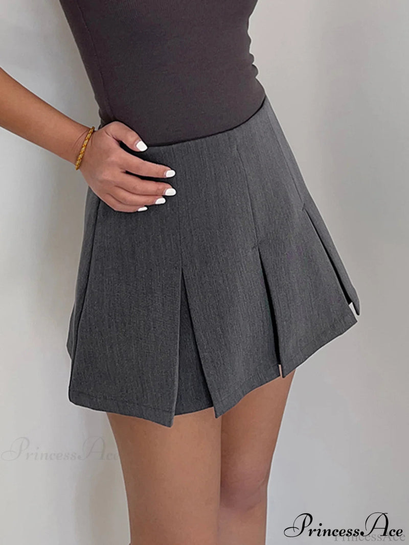 Pleated Graceful Hem Mini Skirt