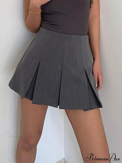 Pleated Graceful Hem Mini Skirt