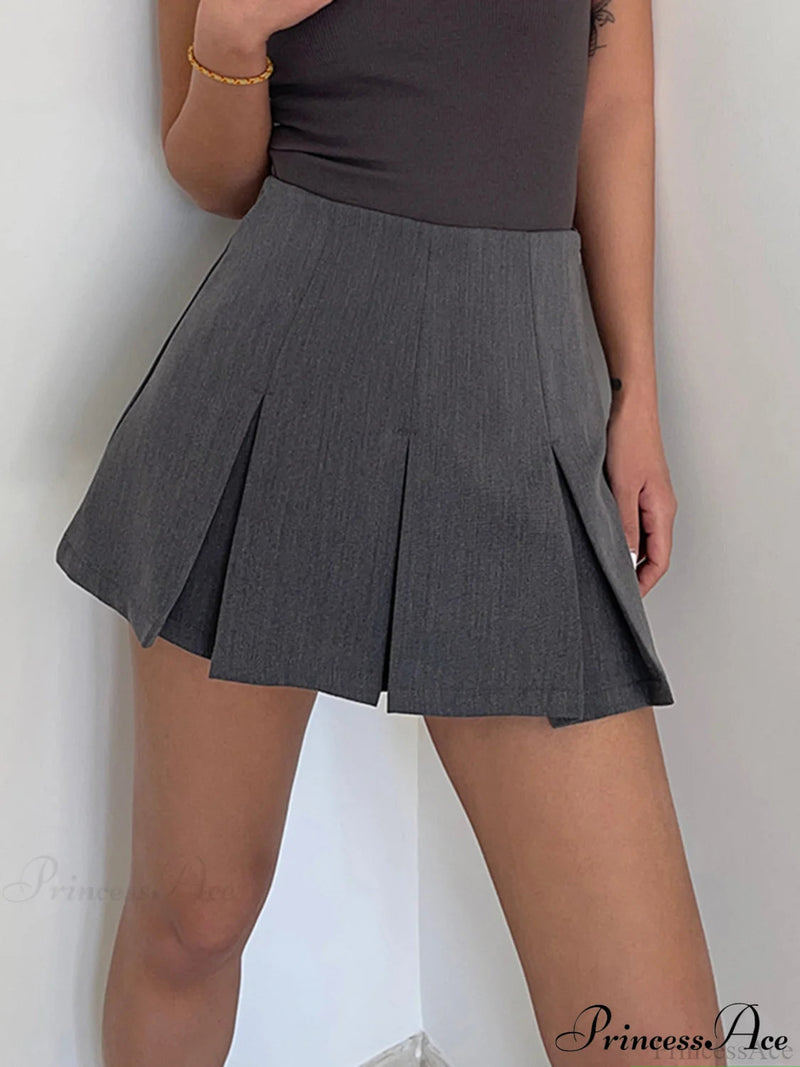 Pleated Graceful Hem Mini Skirt
