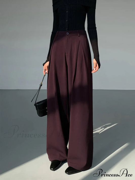 Pleated Graceful Wide Leg Pants