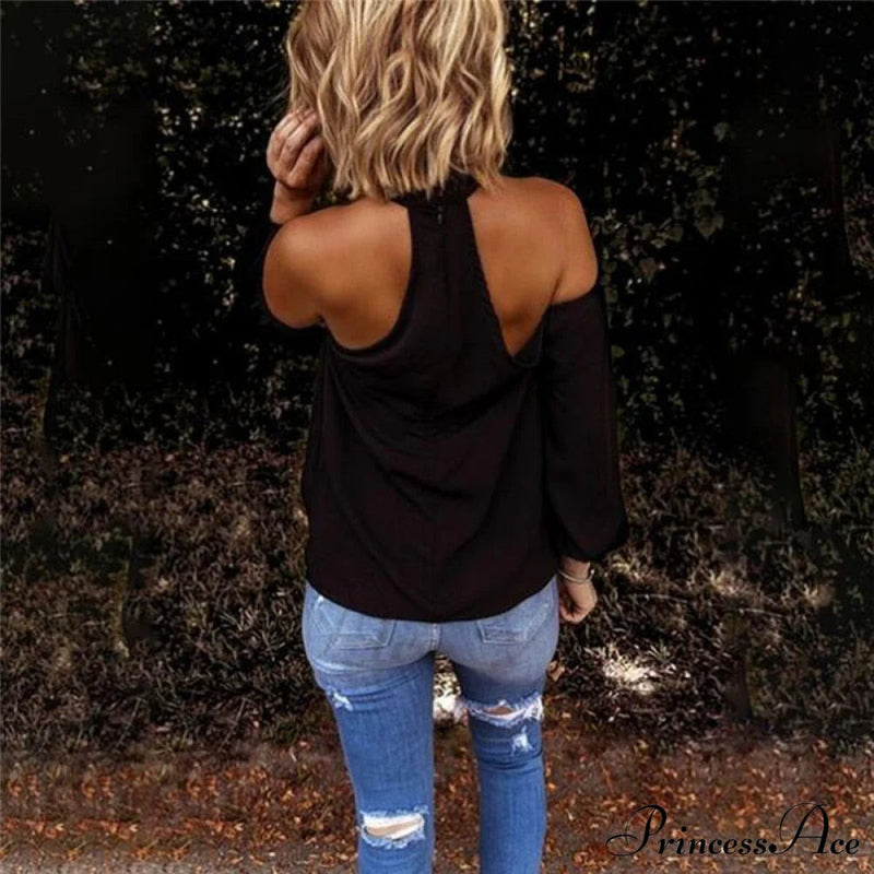 Color Halter Neck Strapless T-shirt