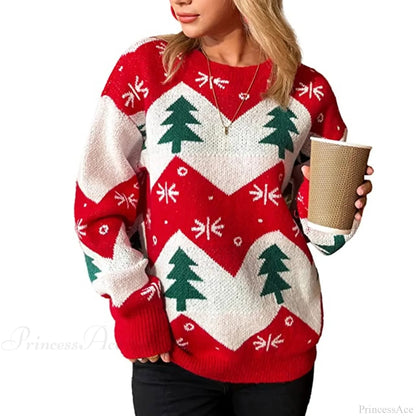 Soft O Neck Long Sleeve Thick Warm Christmas Christmas Sweater