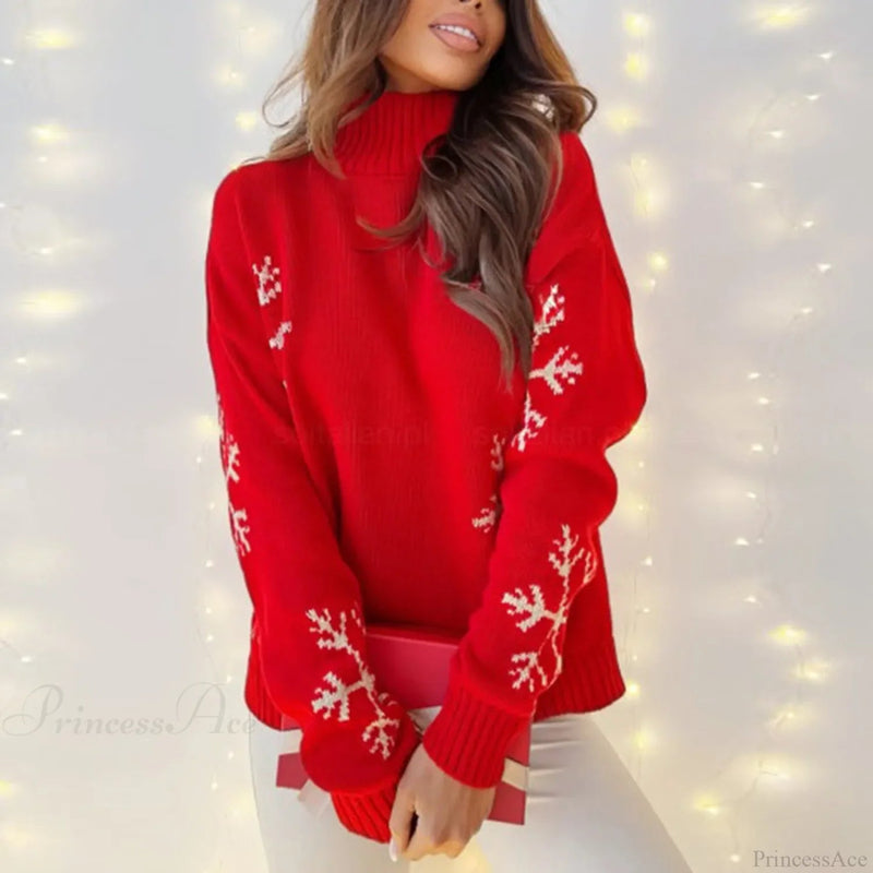 Soft O Neck Long Sleeve Thick Warm Christmas Christmas Sweater