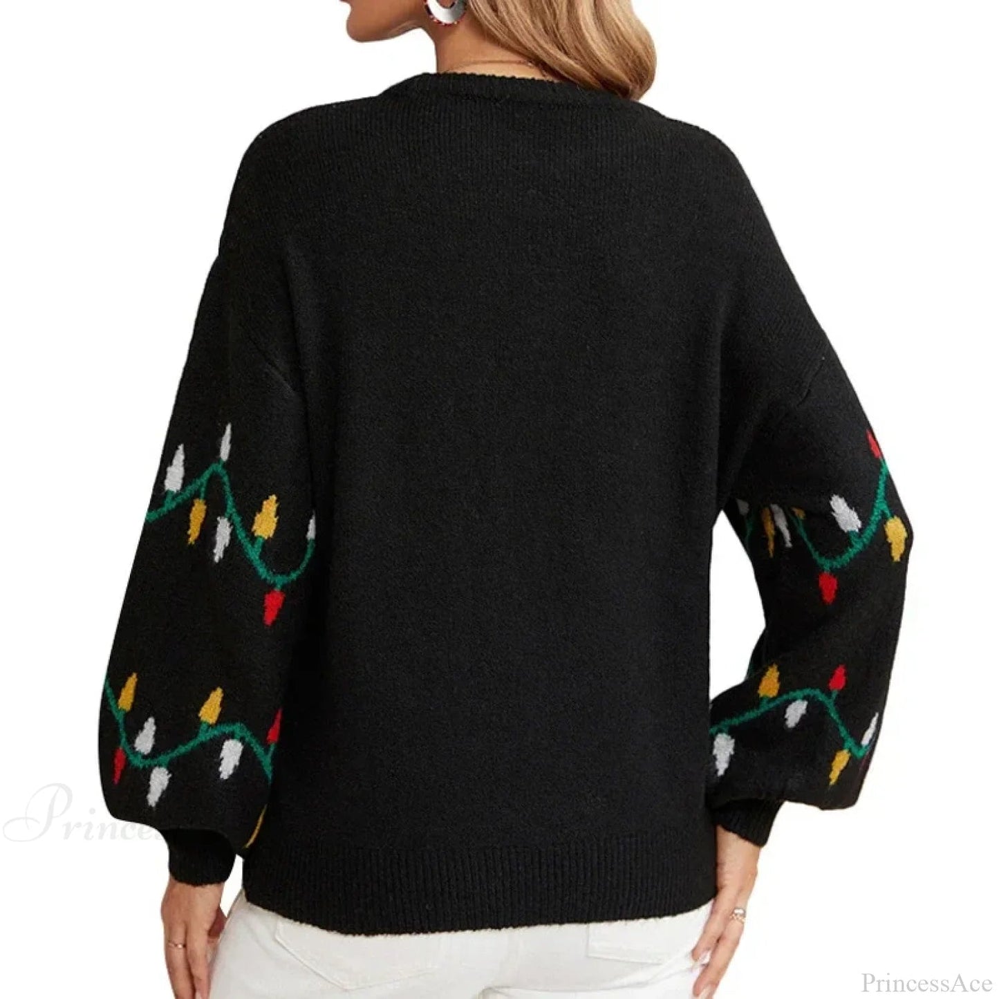Jacquard Sweet Christmas Party Knitted Loose Christmas Sweater