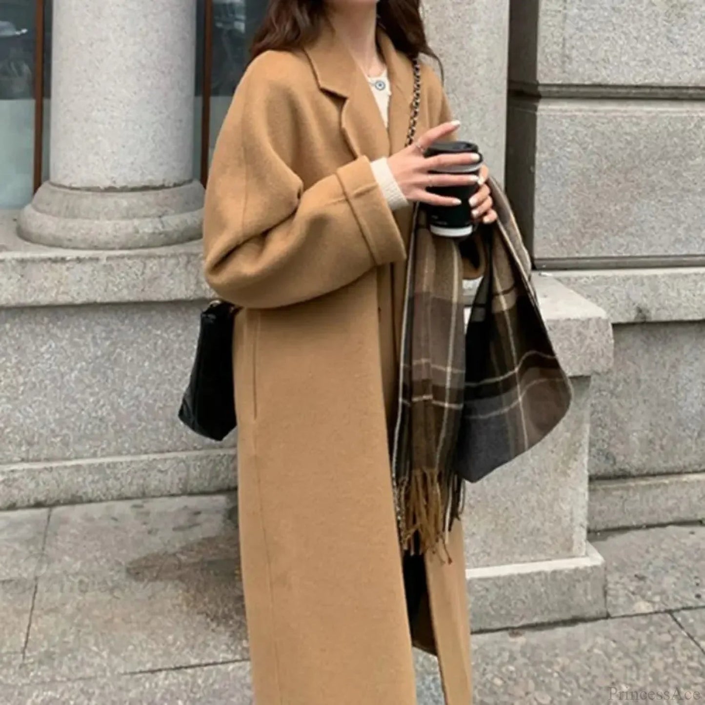Woolen Notch Collar Spring Overcoat
