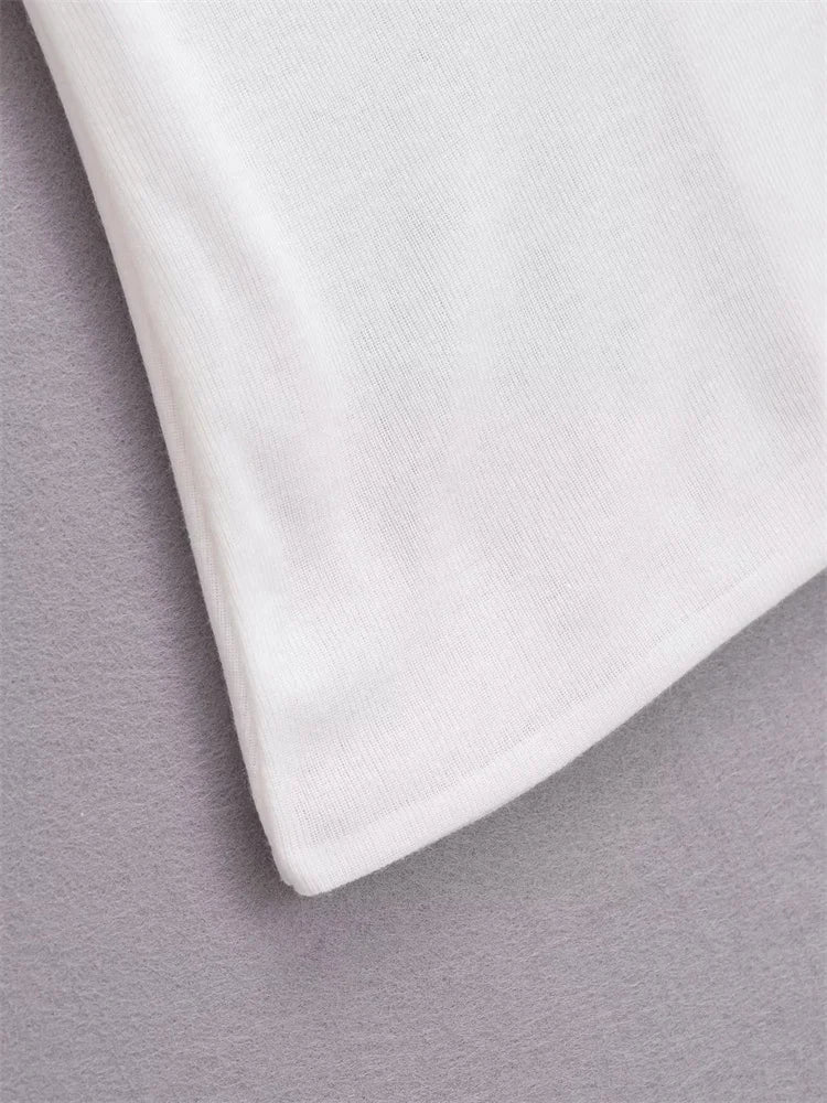 Twist Off-shoulder Slim T-shirt Patchwork Backless ’s Top Y2k Top Pleated Strapless Pullover Tee