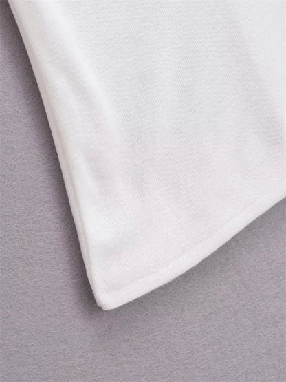 Twist Off-shoulder Slim T-shirt Patchwork Backless ’s Top Y2k Top Pleated Strapless Pullover Tee