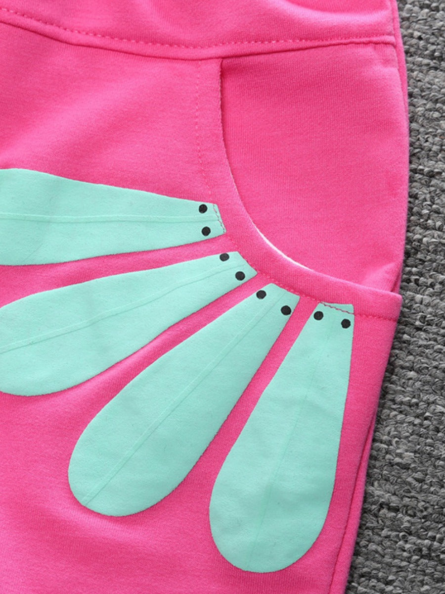 Cotton Girl Decor Pocket Design Pants Set Ar5047