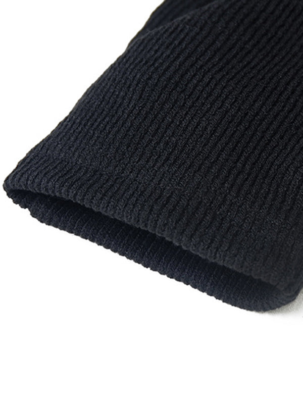 Super Loose Black High-neck Knitting Batwing Sleeves Sweater Dress