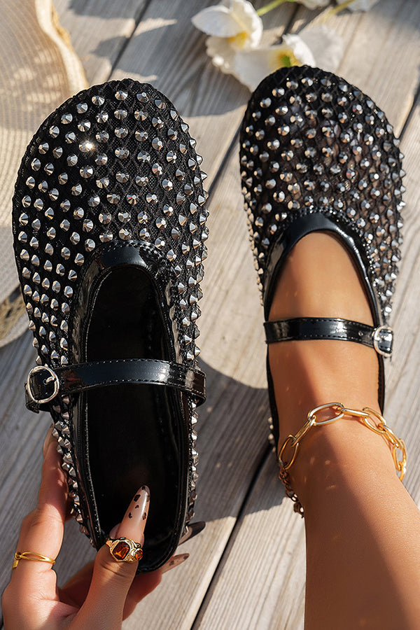 Fashionable Rhinestone French Buckle Sandals