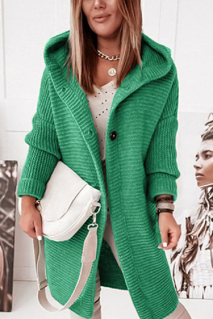 Hooded Knitwear Hood Collar Temperament Commuting Loose Cardigan Sweater