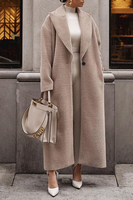 Warm Coat Long Sleeve Lapel Plush Top Coat
