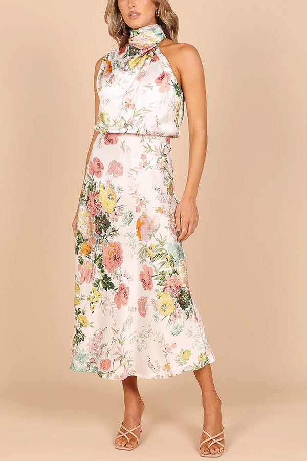 Wine Country Dates Halter Neck Maxi Dress