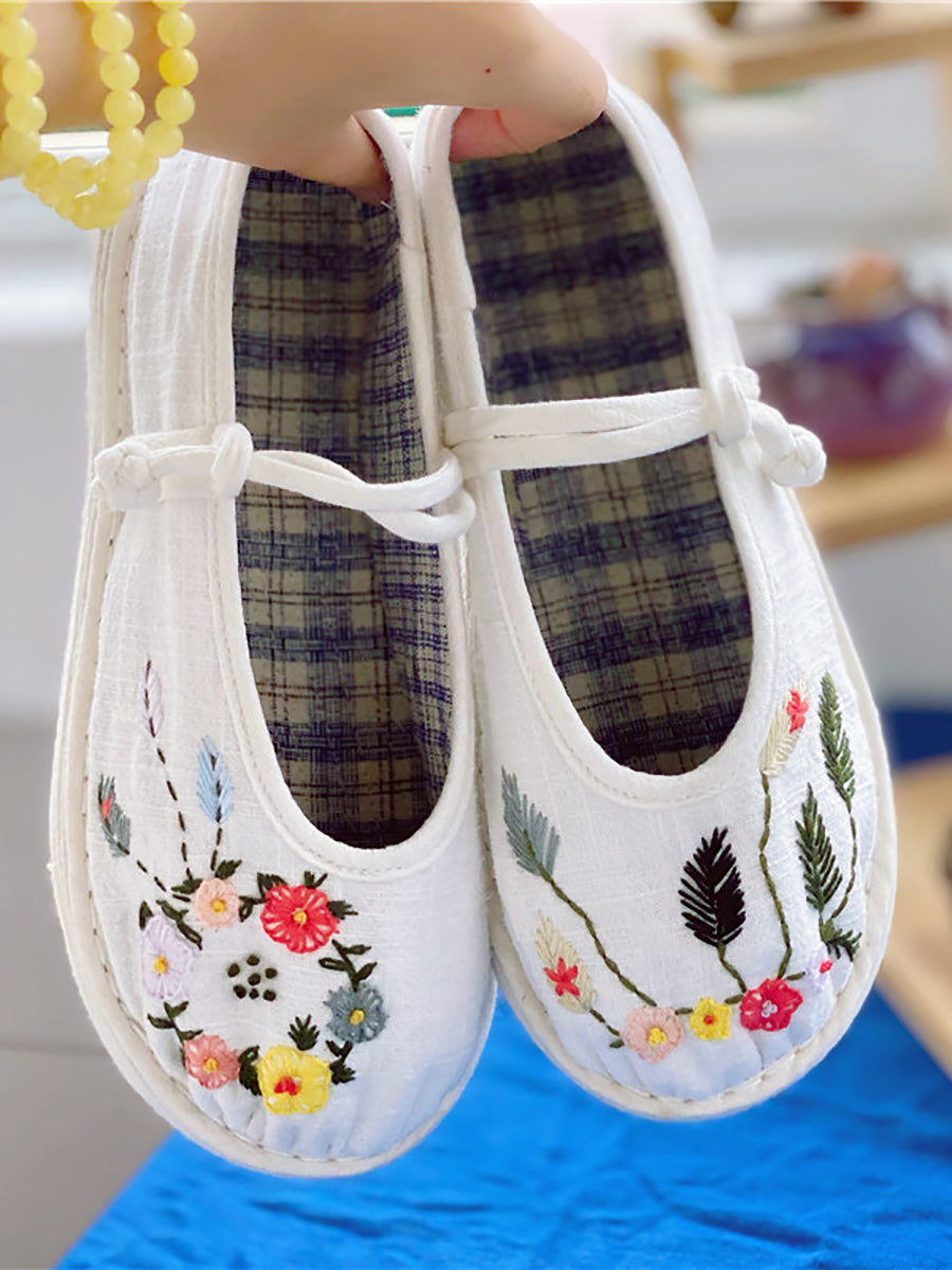 Summer Embrodery Cloth Shoes Rr1022