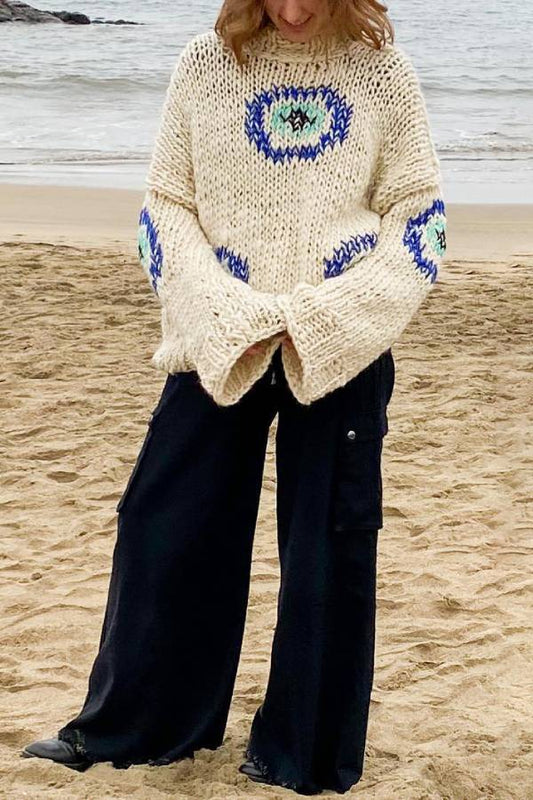 Street Circle Pattern Loose Sweater