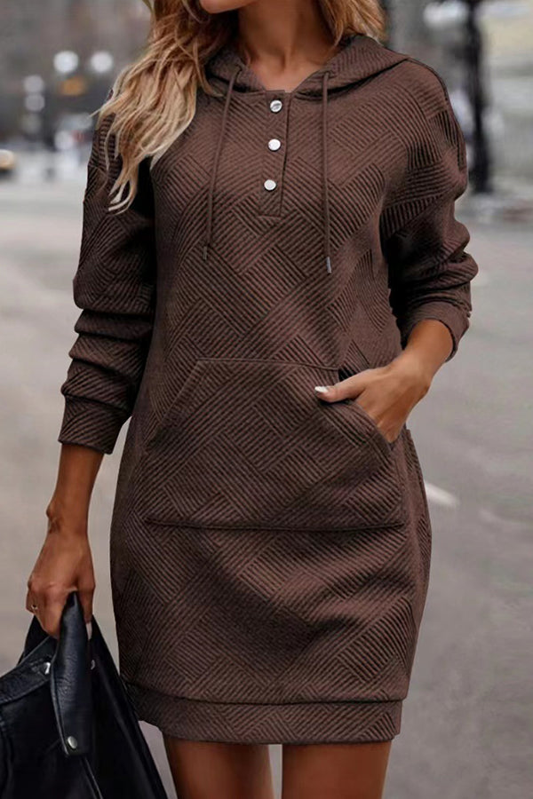 Hot Selling Plaid Mid-length Hooded Sweatshirt