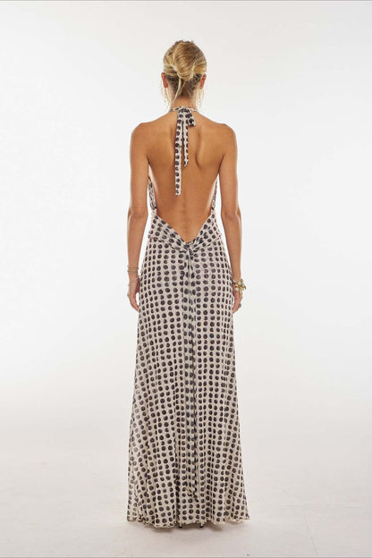 Halter Neck Backless Bodycon Maxi Dress