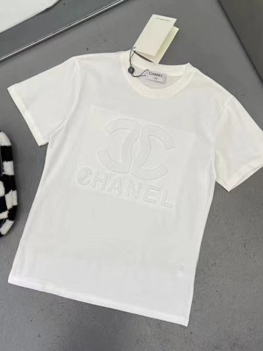Print C H Cotton Lycra T-shirt