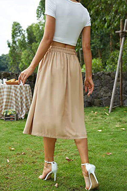 Skirt Shaped Waist Button Princess Dress Skirt