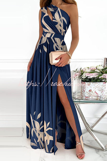 Jolie One Shoulder Cutout Slit Maxi Dress