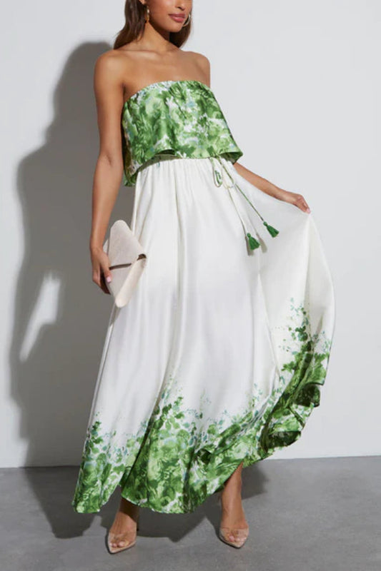 Kesenia Satin Strapless Maxi Dress