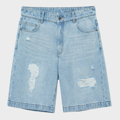 Distressed Patchwork Cropped/short Pants