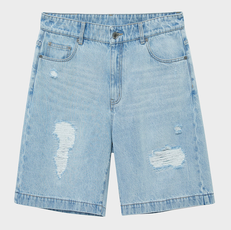 Distressed Patchwork Cropped/short Pants