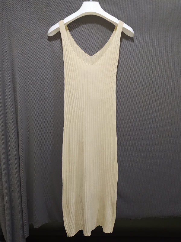 Simple Color Knitting Sweater Dress