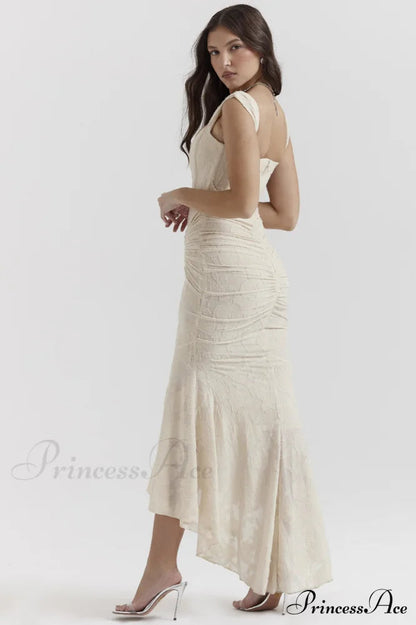 Cesca Retro Cream Charming White Maxi Dress