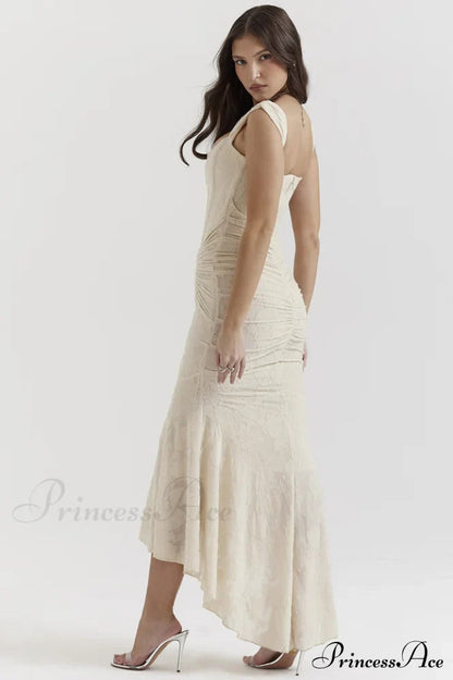 Cesca Retro Cream Charming White Maxi Dress