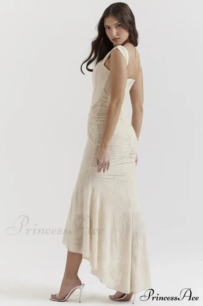 Cesca Retro Cream Charming White Maxi Dress