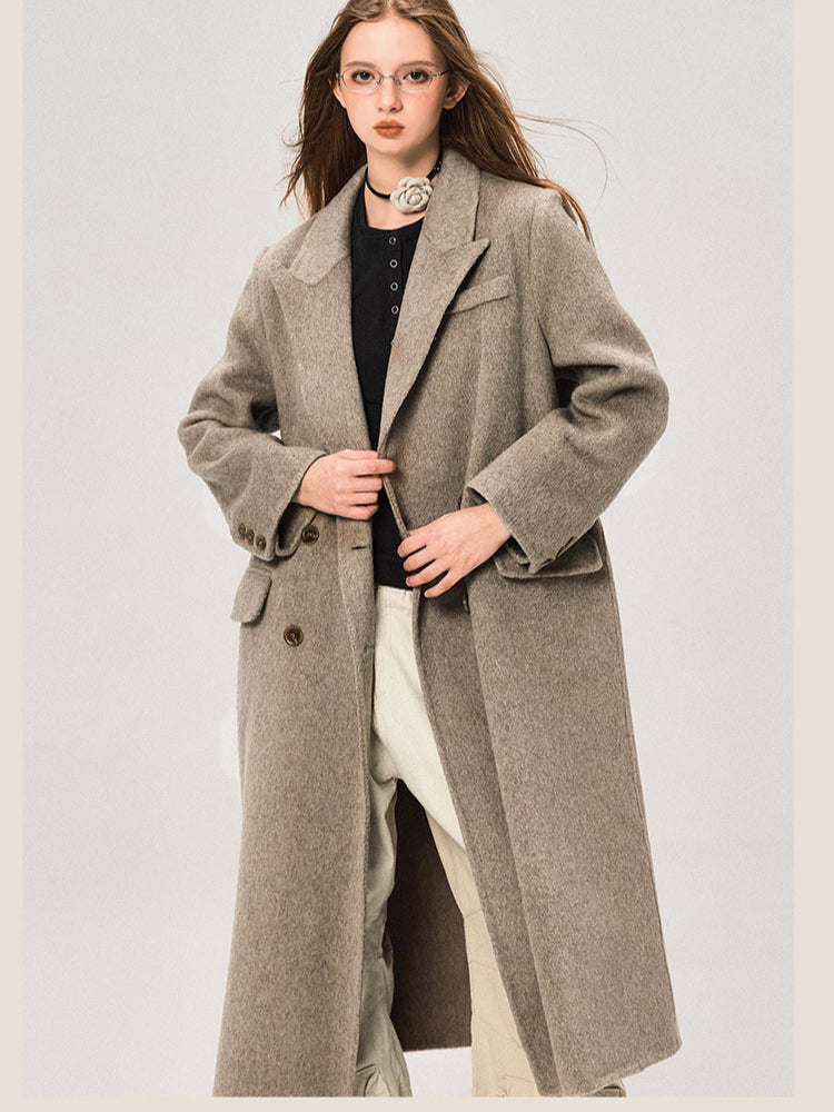 Mid-length Regular Shoulder Wool Coat