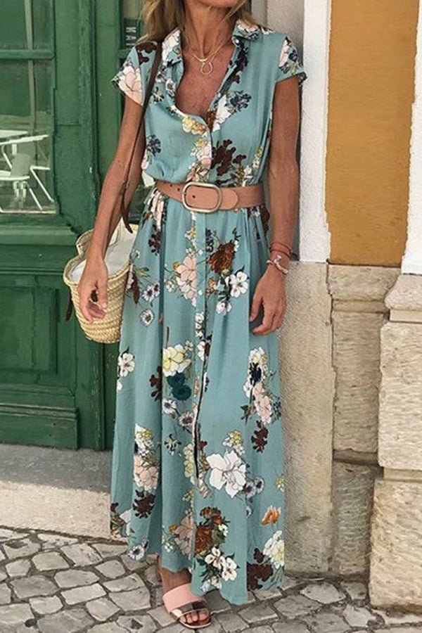 Foxy Lady Shirt Midi Dress ��belt Included��