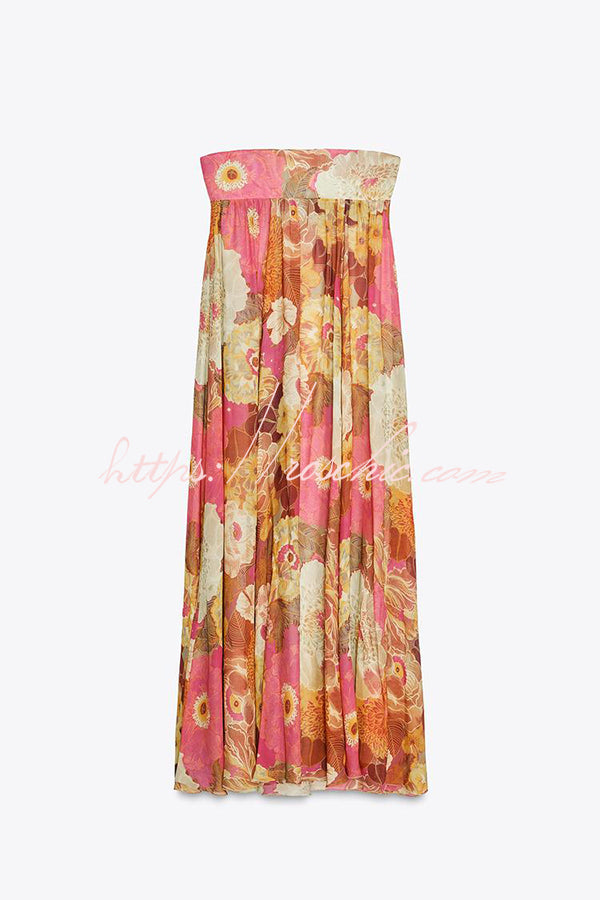 Shelia Print Off Shoulder A-line Maxi Dress
