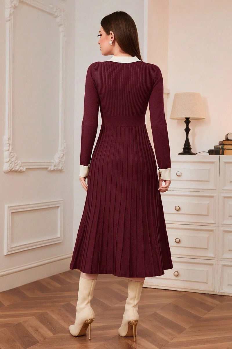 Knit A-line Sweater Dress