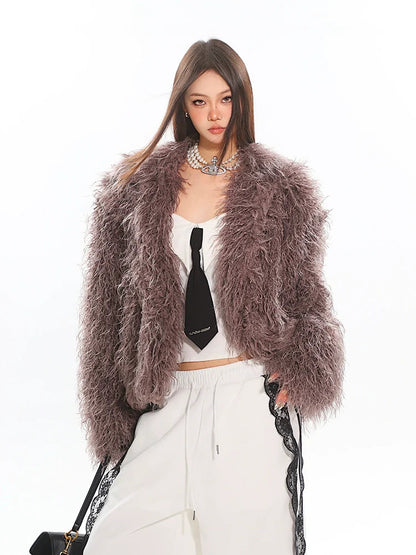 Shaggy Faux Fur Coat