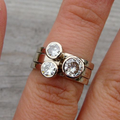 Layered Zirconia Silver Ring
