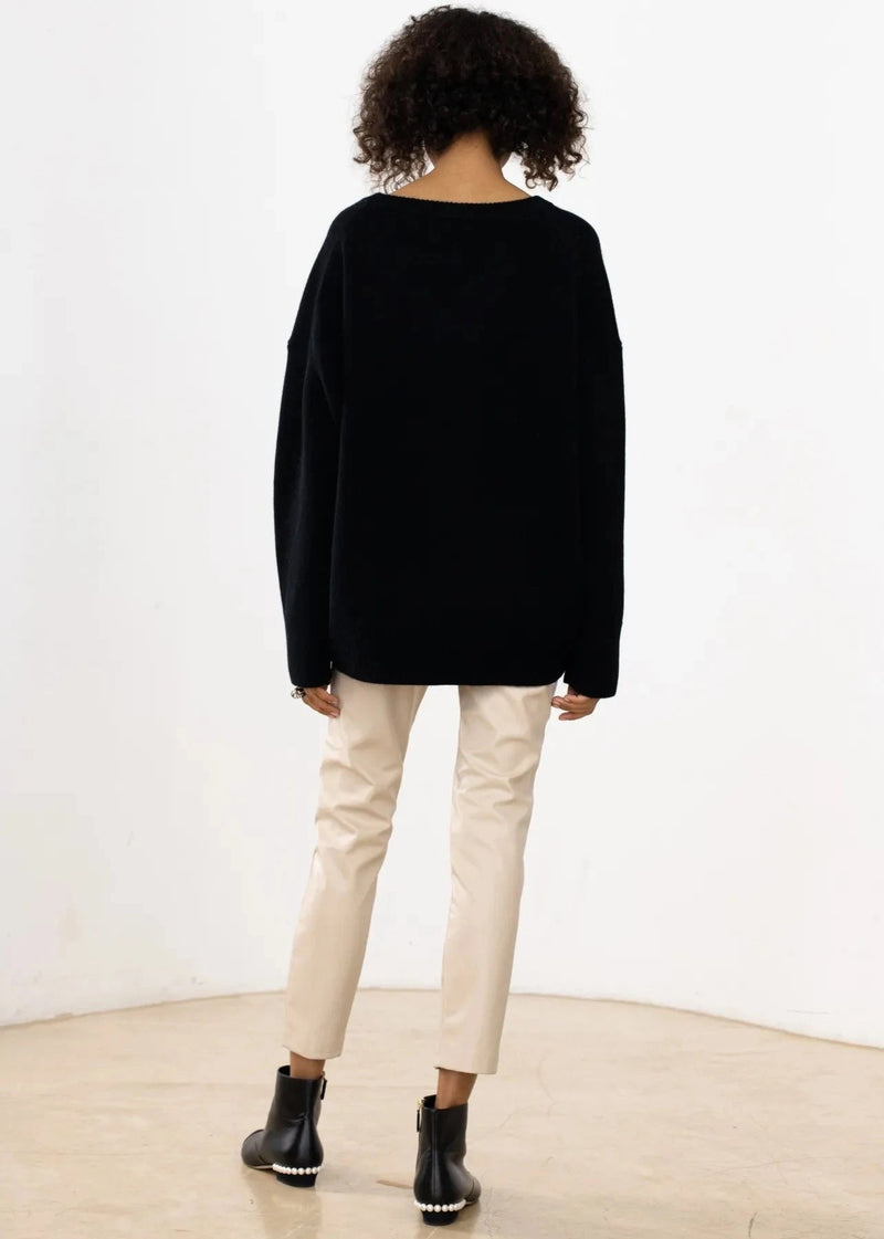 Cozy V-neck Loose Knit Sweater
