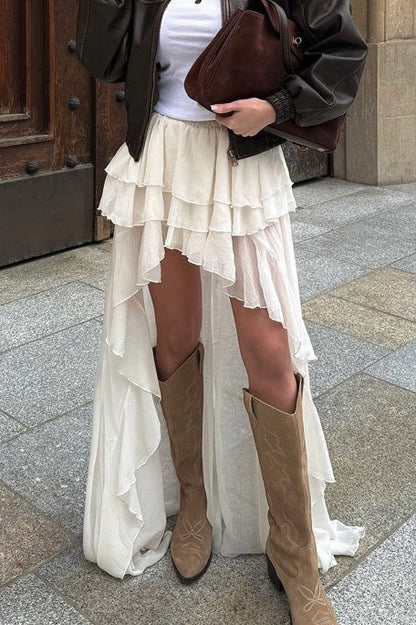 Asymmetrical Hem a Line Skirt