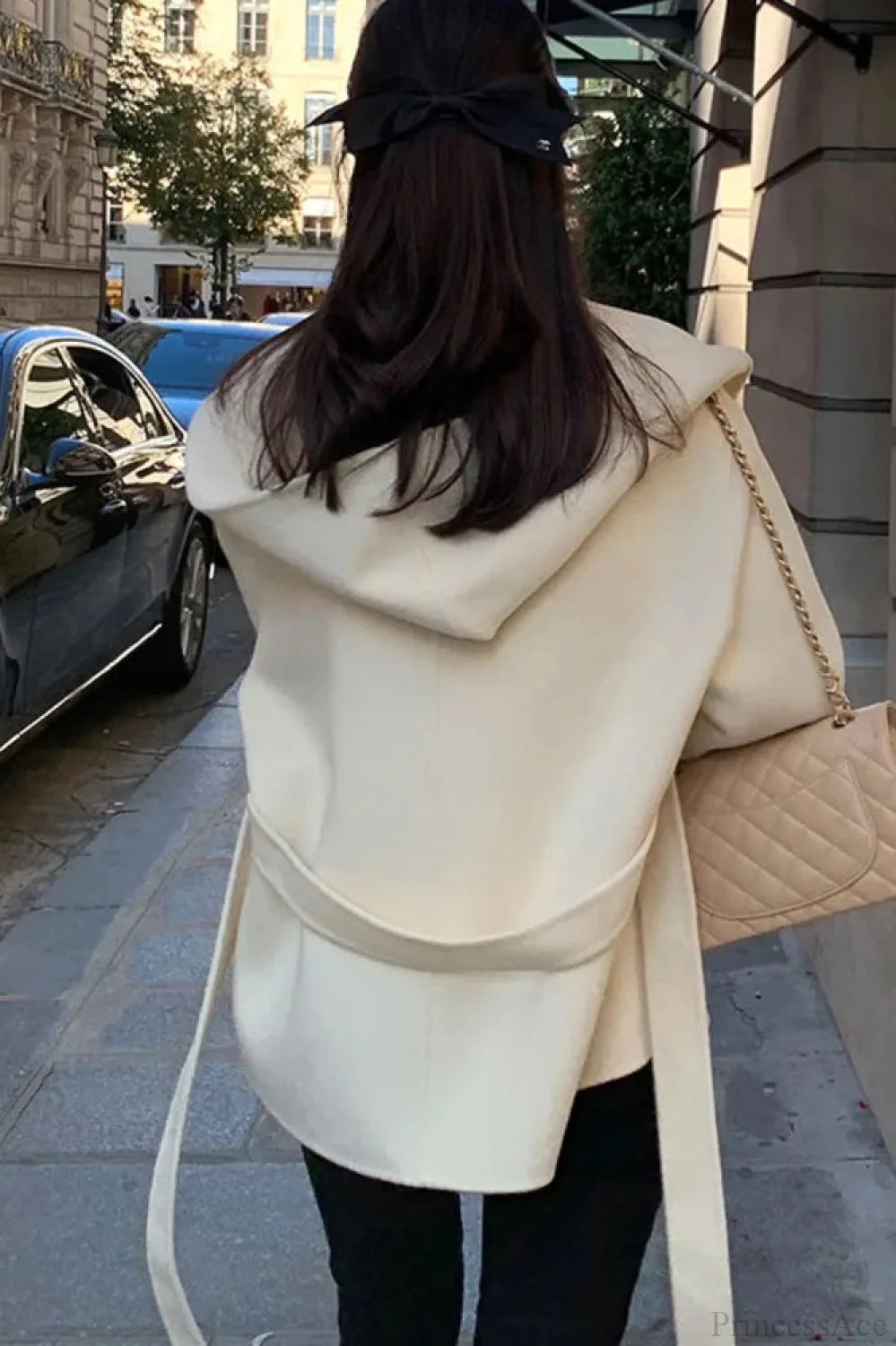 Brown Woolen Hooded Overcoat