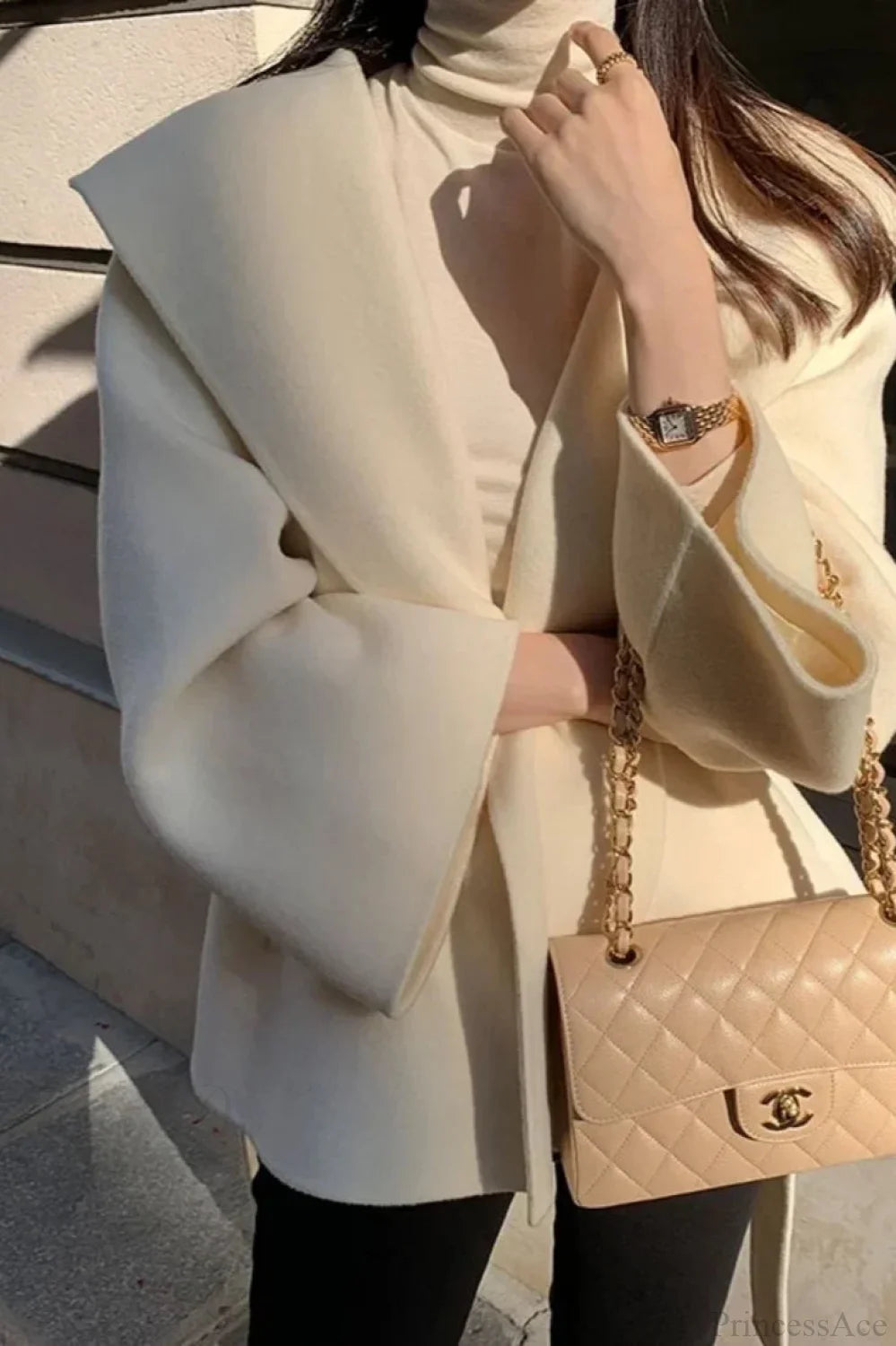 Brown Woolen Hooded Overcoat