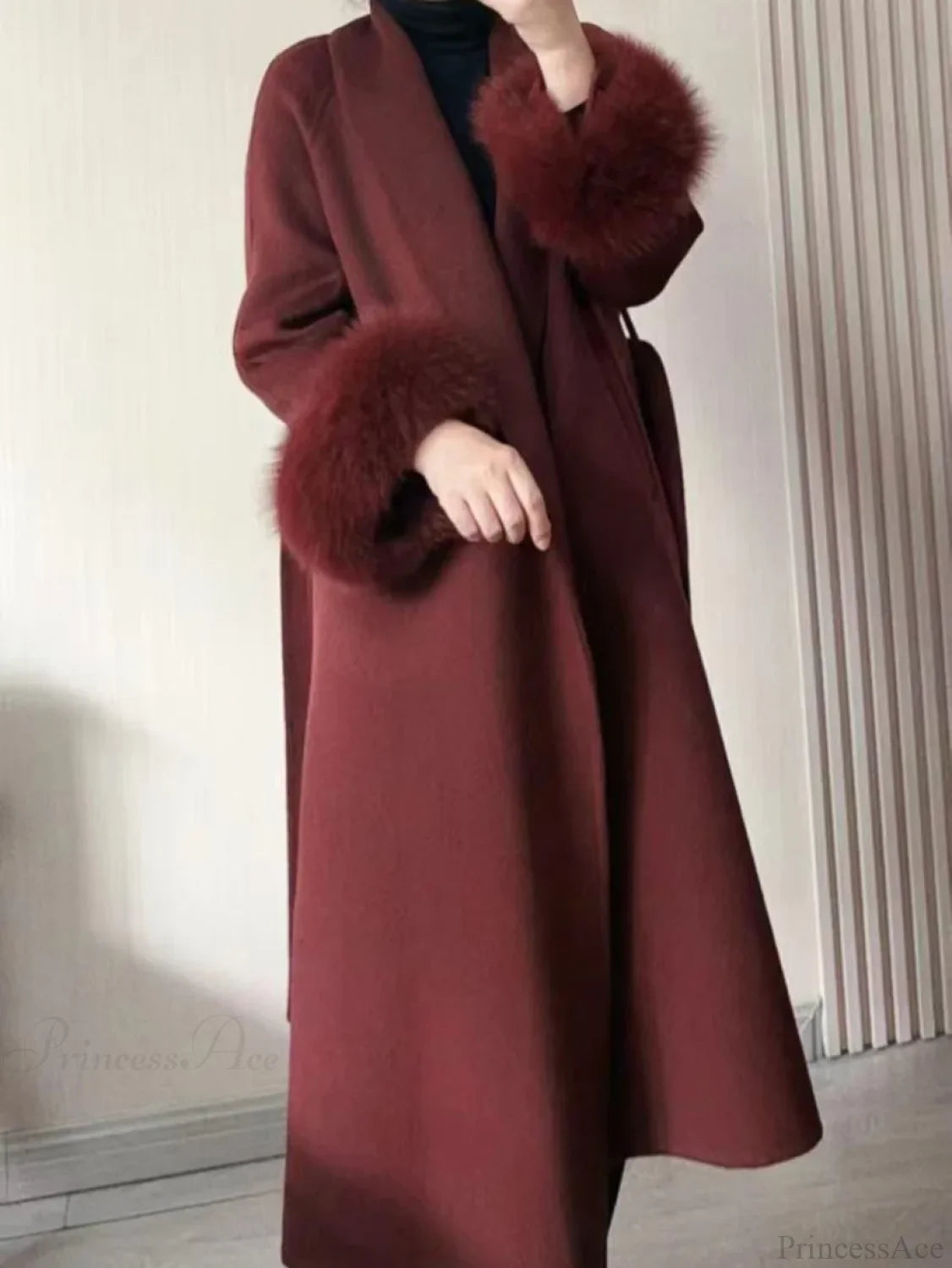 Brown Woolen Tops Overcoat